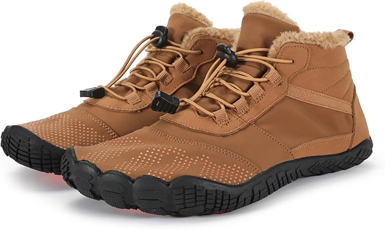 Women's Winter Snow Boots Buried Scooped Collar Bootie Faux Fur Trim Lace up Ankle Booties Casual Cold Weather Booties