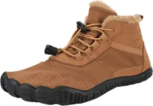Women's Winter Snow Boots Buried Scooped Collar Bootie Faux Fur Trim Lace up Ankle Booties Casual Cold Weather Booties