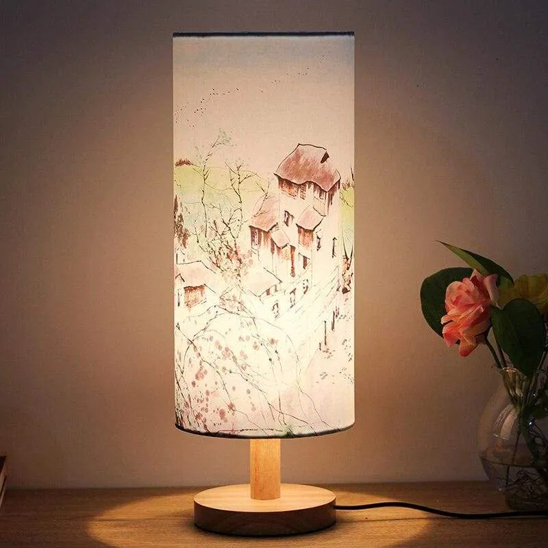 Wooden Base Table Lamp