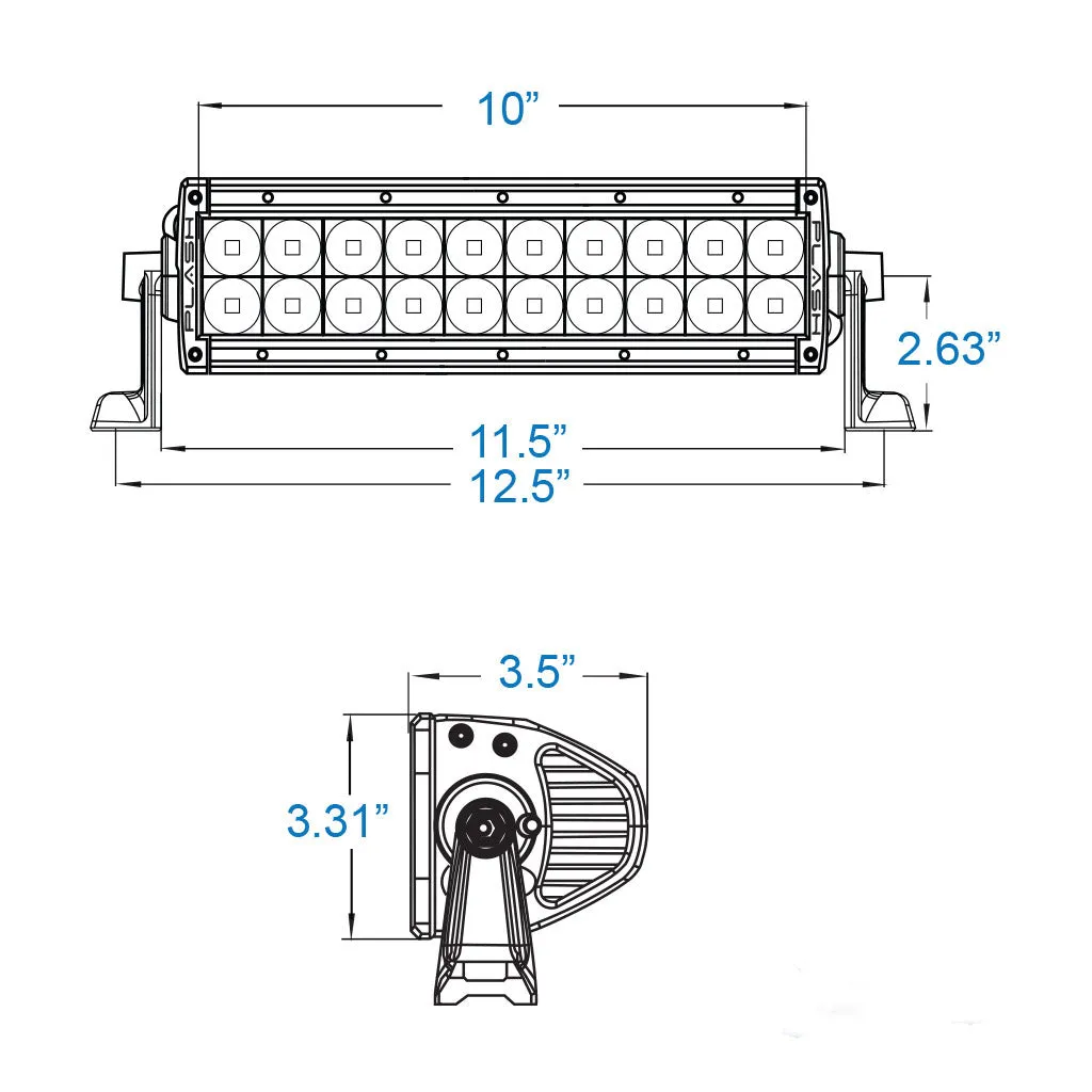 XX-Series LED Light Bar - 10" - Black (3W)