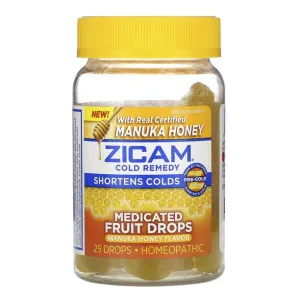 Zicam Cold Remedy Manuka Honey Medicated Fruit Drops 25 ct